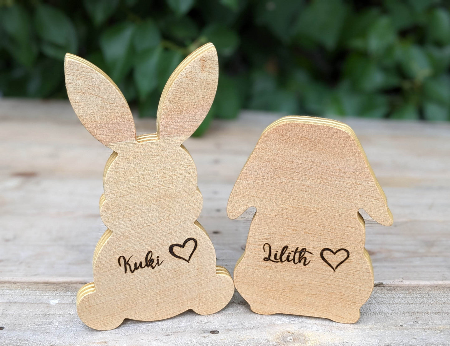 Figuras de conejo de madera - Los Nidos de David