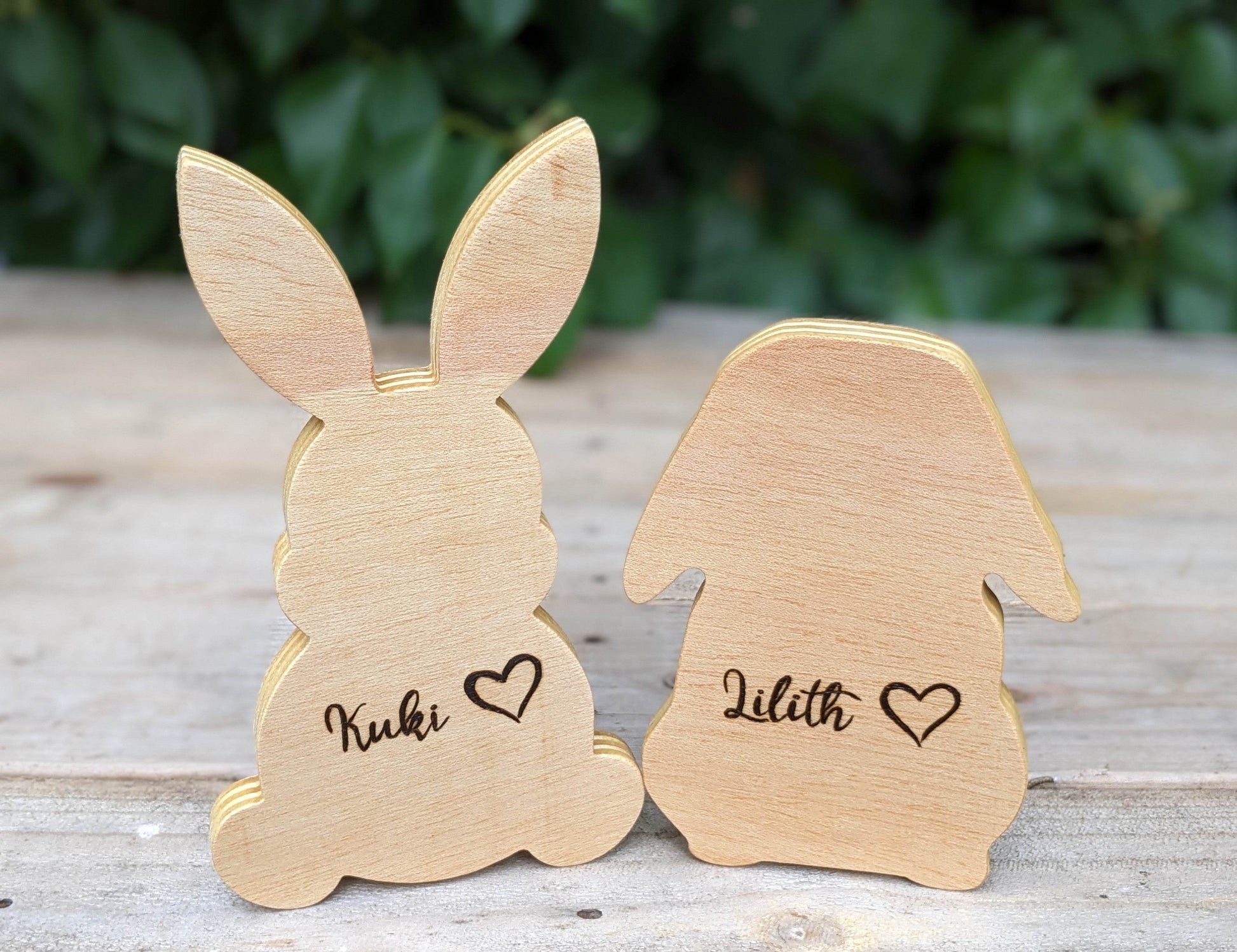 Figuras de conejo de madera - Los Nidos de David