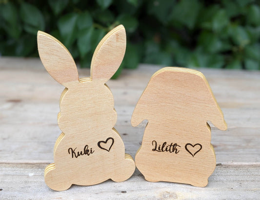Figuras de conejo de madera - Los Nidos de David